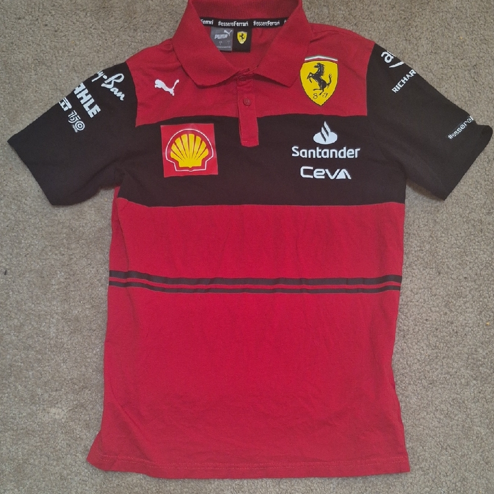 SCUDERIA FERRARI F1 RACING TEAM MEN PUMA POLO SHIRT JERSEY 2022 SIZE S